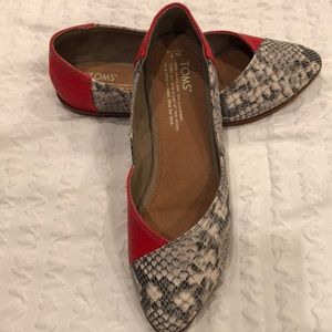 Tom’s Red Snakeskin shoes